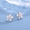 Pendientes de Flor de Circonita de Plata de Ley S925 para Mujer, Lujo Ligero, Gama Alta, Pendientes Exquisitos y Elegantes, Accesorios de Oreja Frescos y Estilo Bosque