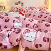Jialiya Juego de Cuatro Piezas de Terciopelo de Leche Engrosado de Alto Peso Juego de Ropa de Cama de Terciopelo Doble Cara con Estampado Invernal de Campo