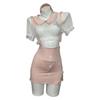 Lencería Sexy, Puro Deseo, No Necesita Quitarse, Sirvienta Tentadora, Uniforme de Enfermera Lindo, Traje Transparente que Revela el Pecho 1316