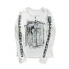 Top Versátil de Manga Longa com Estampa Y2K Retro Harajuku Dark Street Hip-Hop para Primavera Antecipada Transfronteiriça, Camiseta de Casal