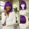 Perucas de fibra de alta temperatura para cabelo curto transfronteiriças, estilo bob, perucas unissex para cross-dressing para festas, uso diário, feriados e apresentações