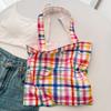 Grande Promoção Bolsa de Ombro Xadrez Arco-Íris Estilo Hyuna Feminina Primavera e Verão Viagem Mais Fácil de Combinar Bolsa de Mão Bolsa de Compras de Grande Capacidade