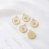 Lua Cravejada de Diamantes Estrela Pérola Estrela de Oito Pontas Série Marrom Outono Inverno Acessórios de Joia Pingente de Colar DIY Brincos