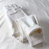 Calça Jeans Feminina Slim Branca de Cintura Alta com Forro de Fleece para Outono e Inverno 2025, Calça Cenoura Esticável Versátil para Figuras Baixas