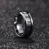 Amazon Supply Anillo Personalizado de Acero de Tungsteno para Hombre Mariposa Plateada Anillo con Fondo Azul Accesorios Joyería de Tungsteno Epoxi