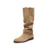 Botas de Vaquero Western Retro 2026 Otoño/Invierno Nuevo Estilo Pulsera Trenzada Moda Versátil Botas tipo Martin Botas de Media Pantorrilla para Mujer