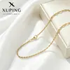 Xuping Europeo y Americano Transfronterizo Acero Inoxidable Color Oro 24K Collar Simple Diario Cierre de Langosta Cadena Lisa Accesorio Venta al por Mayor para Mujeres