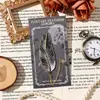 Marcador de página de pena, souvenir cultural e criativo de alto valor em metal, presente criativo personalizável para alunos do ensino fundamental, adequado para presentes de formatura para professores