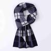 Bufanda de lana de oveja a cuadros para hombre, otoño e invierno, nueva para jóvenes estudiantes, de alta gama, gruesa, tejida, cálida, a cuadros, venta al por mayor