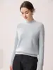 Suéter de tricô 100% caxemira pura, gola semi-alta, ponto arroz, manga raglan, feminino, ready-to-wear, camada base de caxemira
