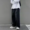 Calça de Trabalho Casual Larga de Perna Reta Versátil Vintage para Homens, Estilo Coreano Ins Tendência Estilo Japonês, Calça Longa para Primavera e Outono