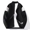 428 Plano de Moda Tendencia Color Block Clásico Cuello Alto Cárdigan Tejido Gris Oscuro Gris Claro Negro En Stock Pedido Completo