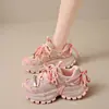 Zapatos de papá a la moda con correa de pedrería estrellada de comercio exterior para mujer, zapatillas brillantes con plataforma que aumentan la altura para mujer