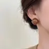 Maillard Otoño e Invierno Marrón Pendientes Cuadrados Estilo Femenino Lujo Ligero Pendientes de Alta Gama Pendientes 2023 Nuevas Explosiones