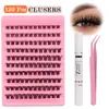 Cílios Postiços Selecionados Cuidadosamente para Grupo Feminino, Estilo Raposa, Haste Dura, Cachos Únicos Naturais, Segmentados em Dez Fileiras, Enxertados, Grande Capacidade