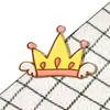 Pegatinas acrílicas creativas para funda de teléfono con eslóganes en inglés, insignias de corona de dibujos animados, accesorios para bolsos, broches, disponibles descuentos por volumen