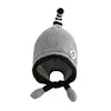 Gorro cálido y cortavientos de otoño e invierno, diseño lindo y adorable de pingüino de lana tejido, gorro para niños que protege los oídos