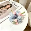 Goma de pelo scrunchie vintage versátil extragrande para adultos, elegante scrunchie floral para coleta