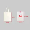Bolsa de Tote de Lona Lisa Reutilizable para Compras Manualidades DIY Promoción