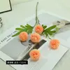 Flor Artificial Haste Única com 5 Cabeças, Crisântemo Bola de Dente-de-Leão Colorido de Primavera, Crisântemo Ping Pong, Flor Artificial para Decoração de Casa e Casamento, Sensação de Alto Padrão