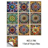 Azulejos Adhesivos Elemento de Vidriera Estilo Étnico de Oriente Medio Salpicadero de Cocina Autoadhesivos Impermeables y a Prueba de Aceite Adhesivos Decorativos de Pared