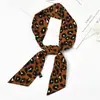 [Cinta Corta de Leopardo] Chic Coreano Lazo Pequeño Bufanda Decorativa Corbata Casual Asa de Bolso Bufanda Bufanda para Mujer