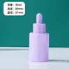 Frasco de Óleo Essencial Macaron Ombro Caído Vidro Fosco Frasco Recarregável com Ponta de Plástico Conta-gotas Frasco de Amostra de Sérum Frasco Vazio para Skincare