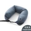 Almohada de cintura de partículas tejida de punto jersey de calidad japonesa y coreana sin estampado Almohada en forma de U Almohada para el cuello Nueva almohada de viaje multifuncional