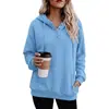 Roupas femininas de comércio exterior europeu e americano transfronteiriço, moletom casual de manga longa com bolso e cordão de cor sólida, novidade outono e inverno da Amazon