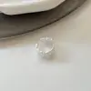 Encaje de Alta Retención de Color Anillo Hueco Estilo Coreano Cobre Chapado en Platino Anillo Abierto Diseño de Nicho Anillo para el Dedo Índice
