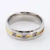 Anel de Casal Cravejado com Diamantes para Homens, Venda Quente no Dia dos Namorados, Joia de Anel de Aço Inoxidável de Alta Qualidade, Fashion e Simples