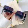 Óculos de sol com armação sem armação para transmissão ao vivo do TikTok Óculos de sol anti-UV Tea Óculos de sol femininos de alto nível com proteção solar para o verão
