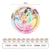 Tema Frozen Siete Princesas Banderín Plato de Cena Taza de Cena Popote Cuerno de Dragón Bolsa de Regalo Caja de Dulces Papel para Comida