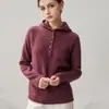 Suéter con capucha de mezcla de cachemira para mujer, 26 nuevo estilo otoño/invierno, corte holgado, adelgazante, moderno y elegante
