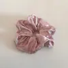 Diadema de Lazo de Terciopelo Satinado con Perlas de Gama Alta para Mujer, Cuerda Elástica para Cola de Caballo Estilo Coreano Dulce