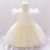 Vestido nuevo para niñas transfronterizo, vestido de princesa de malla bordada esponjosa, vestido de cumpleaños para bebé, entrega de una pieza