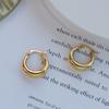 Pendientes geométricos simples con temperamento exagerado de Europa y Estados Unidos, pendientes de mujer, pendientes de acero de titanio chapados en oro de 18 quilates, joyería al por mayor