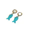 Brincos Azuis de Peixe de Designer Únicos para Mulheres, Luxo Leve, Estilo de Alta Qualidade, Ear Cuffs Versáteis, Brincos Frescos e Estilo Floresta