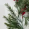 Cipó de Natal Artificial de Cica com Frutas Vermelhas para Pendurar na Porta de Casa/Exterior - Decoração de Halloween