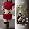 Conjunto de Lingerie Puro Sexy e Doce para Mulheres, Estilo Curto Ajustado com Cintura Exposta, Saia Midi Bodycon de Renda 9106