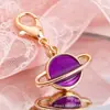 Pingente de Chaveiro de Liga de Esmalte Roxo Sereia Fecho Lagosta Pingente Acessórios de Joias DIY Material Atacado