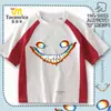 Camiseta de manga curta com tema de "backrooms" transfronteiriça, adequada para crianças mais velhas e estudantes, com design de rosto sorridente, perfeita para esportes e uso casual