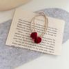 Otoño e Invierno Vintage Rojo Año Nuevo Accesorios para el Cabello Anillo para el Cabello Estrella de Amor para Mujer Terciopelo Rojo Combinable Cuerda para Moño Cuerda para el Cabello