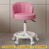 Banco de Beleza com Levanta e Gira e Rodinhas Deslizantes, Banco Redondo para Manicure, Maquiagem e Cabeleireiro, Cadeira com Encosto, Banco de Trabalho Grande, Especializado para Salões de Beleza