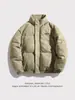 Chaqueta Acolchada Gruesa con Cuello Alto de Gamuza, Abrigo de Algodón para Hombres y Mujeres, Nuevo Estilo de Invierno, Chaqueta de Algodón Holgada con Estampado de Marca de Tendencia para Parejas
