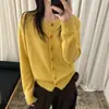 Chaqueta Cardigan Tejida Naranja Suave Pegajoso Suave para Mujer Otoño Invierno 2026 Nuevo Estilo Más Vendido Estilo Perezoso Holgado Top Cardigan Tejido