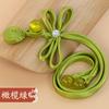 Hebilla de placa de una palabra de cola larga clase A de Hengmeihe, hebilla hecha a mano de cheongsam con libélula de cuentas de jade, accesorios decorativos étnicos de la dinastía Han