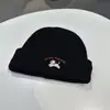 Gorro de Lana para Mujer, Cálido Gorro de Lana para Otoño e Invierno con Letra de la Suerte, Gorro de Punto Perro de la Suerte con Bordado de Cachorro