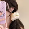 Estilo Ballet Encaje Anillo para el Pelo Intestino Grande Lazo Dulce Estilo Coreano Anillo para el Pelo Accesorios para el Cabello Primavera y Verano Nuevo Malla Cuerda para Cola de Caballo para Mujeres