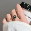 Anillo de Diamante Flash Géminis Azul Klein Coreano Anillo para Dedo Índice Estrella de Cuatro Puntas Fresco, Exquisito y Versátil Anillo para Mujer